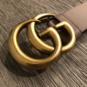 Gucci Leather Belt with Double G